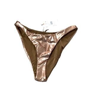 Good‎ American Foil Bronze Metallic Bikini Bottom sz Lg  NEW WITH TAGS